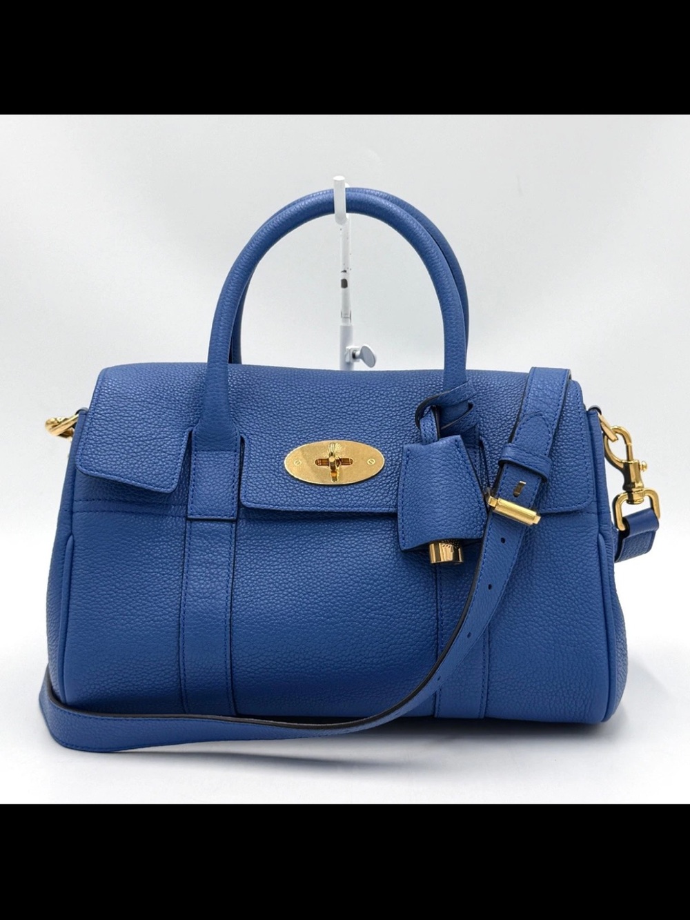 Mulberry Royal Blue Leather Satchel with Gold Hardware